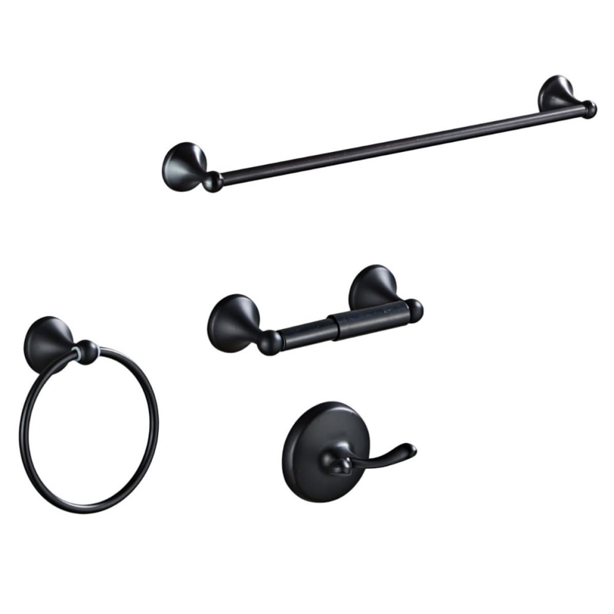 Kit porte-serviettes noir inoxydable pour stopper la rouille en salle de bain