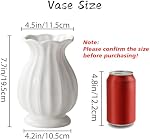 8 Inch White Ceramic Vase, Modern Art Decorative Vase Flower Vases for Bouquet