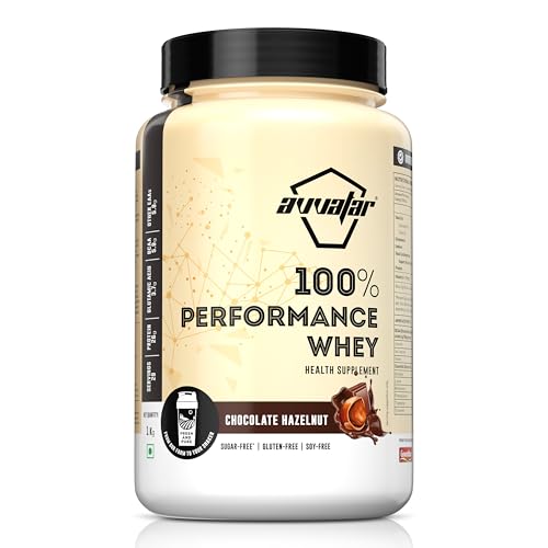 Image of avvatar PERFORMANCE WHEY PROTEIN | 1Kg | Chocolate Hazelnut Flavour | 26g protein | 29 servings