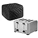 4 slice Toaster Cover, Polyester Fabric Quilted Four Slice Toaster Appliance Dust-proof Cover For Kitchen Small Appliance Dust and Fingerprint Protection ( Black)