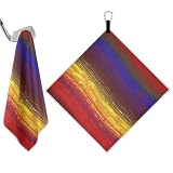 GuoChe Square Golf Towel 2 Piecing Waffle Weave Fabric durables Stitched Border Clip & Magnetic Design Prevent Loss Golf Course Outdoor Sports Mexican Serape Striped Blanket Pattern