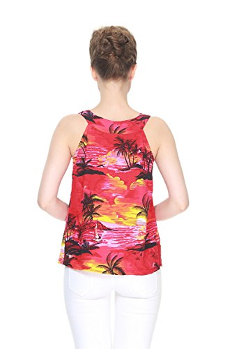 Hawaii Hangover Women's Hawaiian Tank Top In Sunset Red S #TOP1