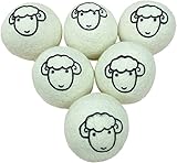 Bolas de lana para secadora 100% Premium New Zealand pelotas secadoras,puro natural, nuestras bolas secadora de ropa son una alternativa natural a los suavizantes de tela y las hojas de secado.Sin fibra sintética ni productos químicos,ideal para aquellos con piel sensible bebés.