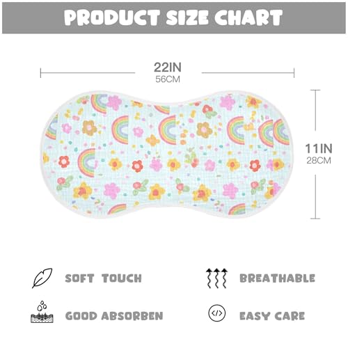 xigua Colorful Rainbows Baby Burp Cloths for Newborn Boys and Girls 2 Pack, Soft & Absorbent Cotton Baby Burp Cloth, Baby Washcloths, Newborn Towel, Burp Rags4