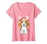Photo Gallery donna coquette bow beagle dog mom nastro rosa carino festa della mamma maglietta con collo a v Photo Gallery donna coquette bow beagle dog mom nastro rosa carino festa della mamma maglietta con collo a v