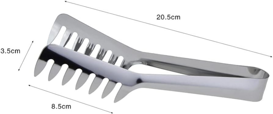 SOLUSTRE 2pcs Stainless Steel Spaghetti Tongs Thick Food Clips for Cooking - Utensils for Home Kitchen Outdoor Bbq Parties Restaurant Use