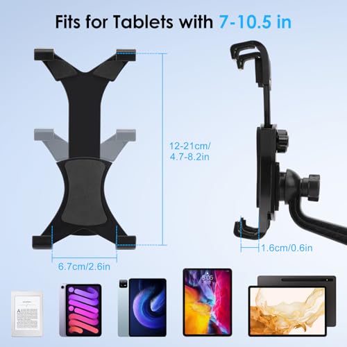 Image of LinkStyle Car Mount Windshield Dashboard Universal Adjustable Tablet Holder for Samsung Galaxy Tab /iPad Mini /Air /4 /3 /2 (All 7-10inch Tablets)