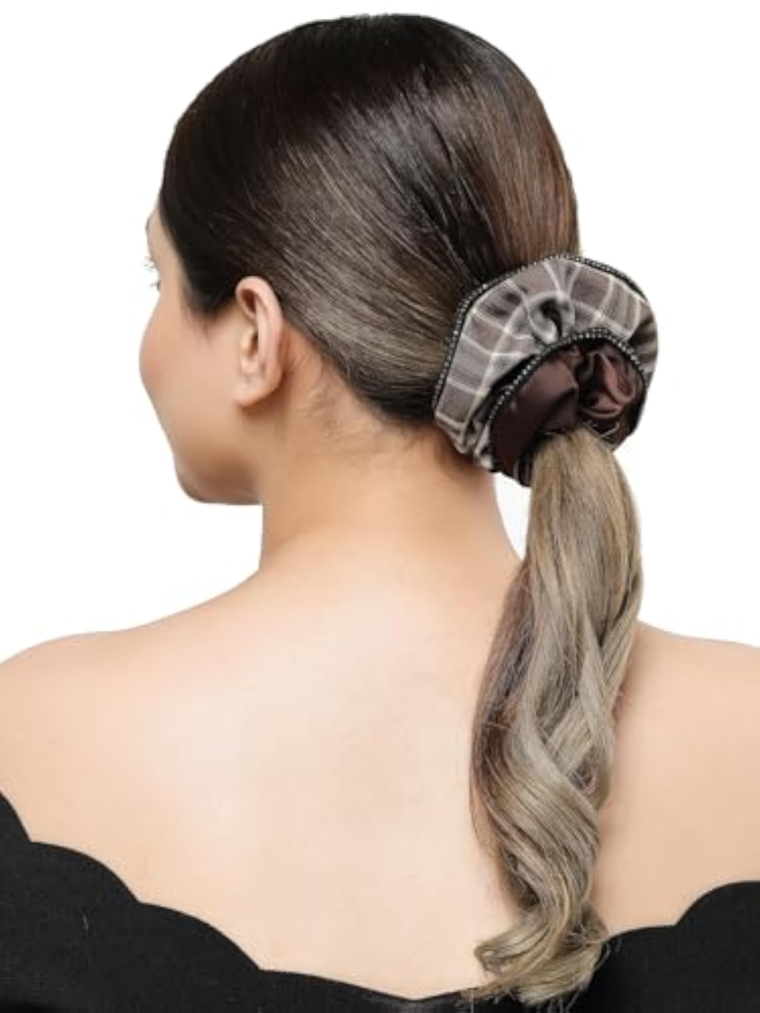 Solid Fabric Fancy Party Scrunchies, Ponytail Holder