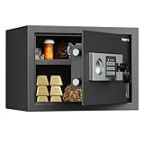 Paporia 0.6 Cubic Feet Safe Box with Digital Keypad Lock & Keys, Home Safe Money Box for Cash, Documents, Medicine & Jewelry, Security Digital Safe in Home, Hotel or Business