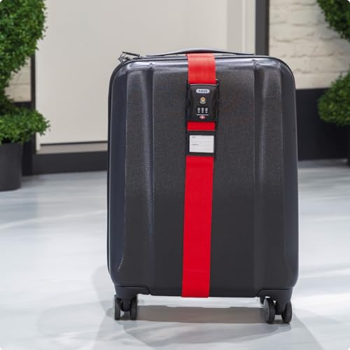 ABUS Kofferband mit TSA-Schloss 620TSA/192 - Koffergurt mit 3-stelligem Zahlencode - Namensschild inklusive - grün