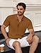 COOFANDY Men's Vintage Knit Shirt Short Sleeve Button Down Polo Shirts for Summer Casual & Vacation Brown