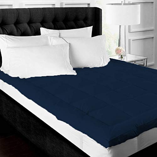 800 GSM Microfiber Mattress Padding/Topper for Comfortable Sleep for 5 Star Hotel Feel- Dark Blue-King Size Bed-72 Inch X 78 Inch
