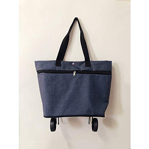 LYYAN Tragbare Einkaufstrolley Faltbare Einkaufstasche Mit Rollen, Zusammenklappbarer Trolley-Tasche Auf Rädern Für… – Bild 3