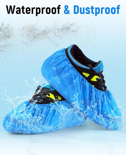 Image of Disposable Shoe Covers, Non-Slip, Waterproof, Durable Shoe Protectors for Home, Work, Medical, and Industrial Use, One Size Fits Most (Plastic, Pack of 50)