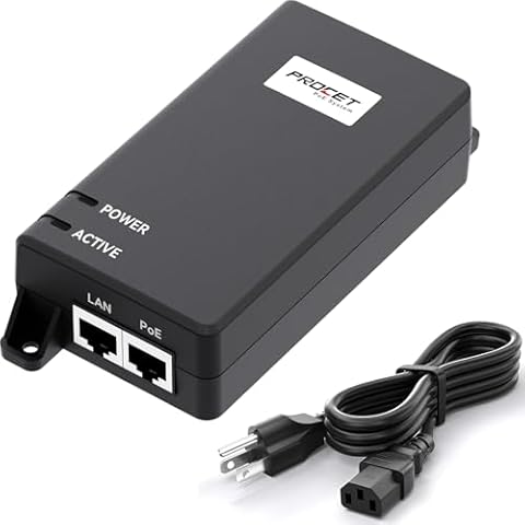 PROCET 10 Gigabit PoE Injector 60W PoE++ Power Injector IEEE802.3at/af Compliant for Wireless AP, WiFi 6, PTZ Camera, PoS, Kiosks, PT-PSE104GB-60-10 Cover