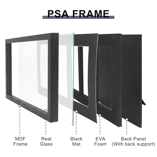 Image of FramePro PSA Graded Card Display Frame, Wall Mount Baseball Trading Card Display Case ONLY fit for PSA Graded Cards, Display for Basketball Football Hockey Pokemon MTG Yugioh Cards 3 PSA