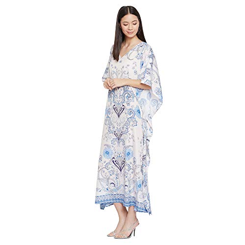 Image of Oussum Women Long Maxi Plus Size Polyester Kaftan Gown, Womens Kaftan Dresses Lounge Resort Wear, Plus Size Kaftan