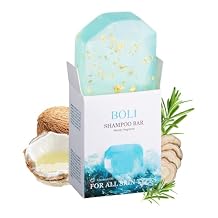 BOLI Rosemary Shampoo Bar, Strengthening & Thickening Hair Soap Bar for All Hair Types, Bathing Soap Solid Shampoo for Women & Men Blue-Green