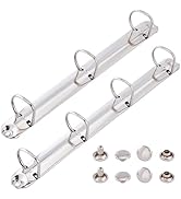 GORGECRAFT 4Pcs 3 Ring Metal Binder Mechanism Iron Loose Leaf Binding Mechanisms Replacement Hinged Clamp Kit O Rings Binding Spines Combs For DIY Planner Making School Document Organization - View #3
