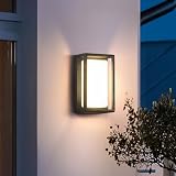 MVBT Outdoor Wall Light Solar Powered, 9.8" Front Porch Lights LED Wall Sconce Garage Wall Mount Lamp Exterior Fixture Modern Patio Door Entryway Lighting Waterproof Outside House Aluminum Lantern