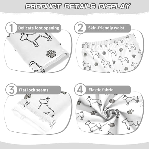 Simple Dog Paw Prints Pattern Girls Leggings Soft Comfortable Athletic Leggings Dancing Pants for 4-10 Years3