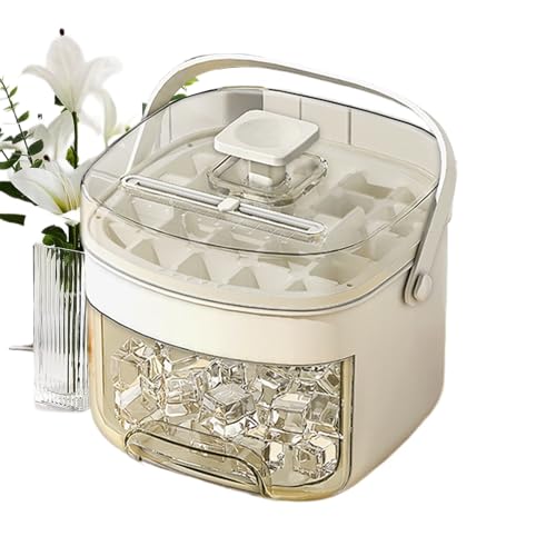 Bandejas de hielo para congelador con tapa, moldes de fácil liberación de 200 ml, bandejas reutilizables de polipropileno, práctico diseño de mango, perfecto para bar en casa, ideal para refrigerador