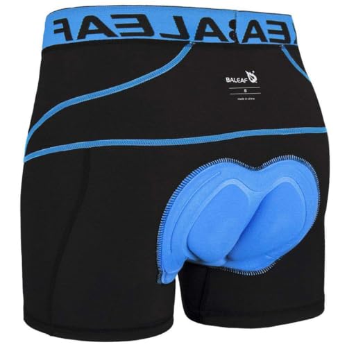 baleaf Men's 3D Padded Bike Shorts Cycling Underwear MTB Line Blue L