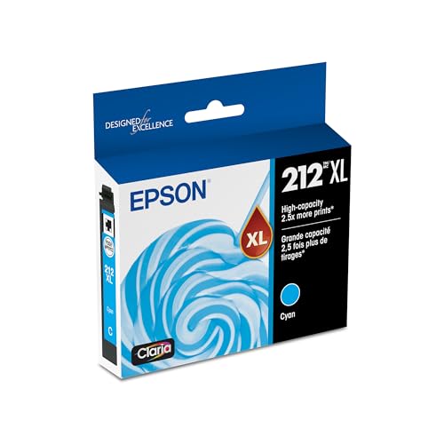 Image of Epson 212 Claria Ink High Capacity Cyan Cartridge (T212XL220-S) Works with Workforce WF-2830, 2850 and Expression XP-4100, 4105