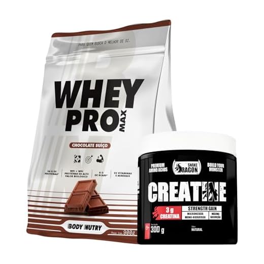 Kit Whey Protein Isolado Concentrado Refil 900g Vitaminas Minerais Carboidratos + Creatina Monohidratada 3000mg Treino Academia Ganho Muscular Hipertrofia Força Energia Resistência 300g Pote (Chocolate Suíço)