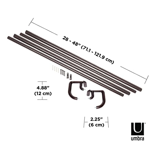 Umbra Twilight Double Black Out Window Curtain Rod – Wrap Around Adjustable Double Curtain Rod For Blackout Curtains, 28 To 48” (71-122Cm), Curtain Rod, Auburn Bronze #TOP1