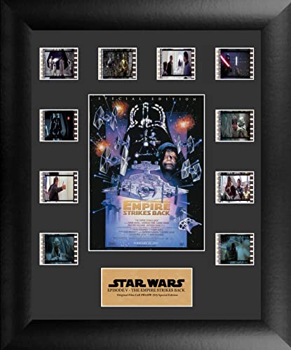 FILMCELLS Star Wars Episode V The Empire Strikes Back 11” x 13” Mini Montage Framed Movie Presentation - Ten (10) 35 mm Special Edition Officially Licensed Collectible