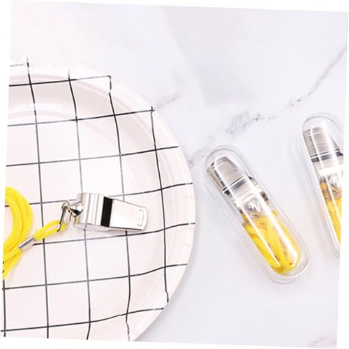 12 silbatos metálicos inoxidables para árbitro con cordón miniatura 4
