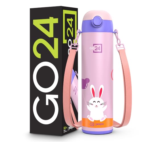 Image of Stainless Steel Bottle for Kids Girls Pixy Baby Pink - Rabbit