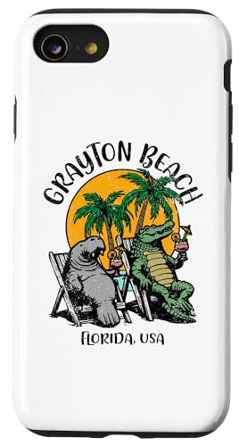Carcasa para iPhone SE (2020) / 7 / 8 Grayton Beach Florida USA - Divertido diseño de cocodrilo de manatí