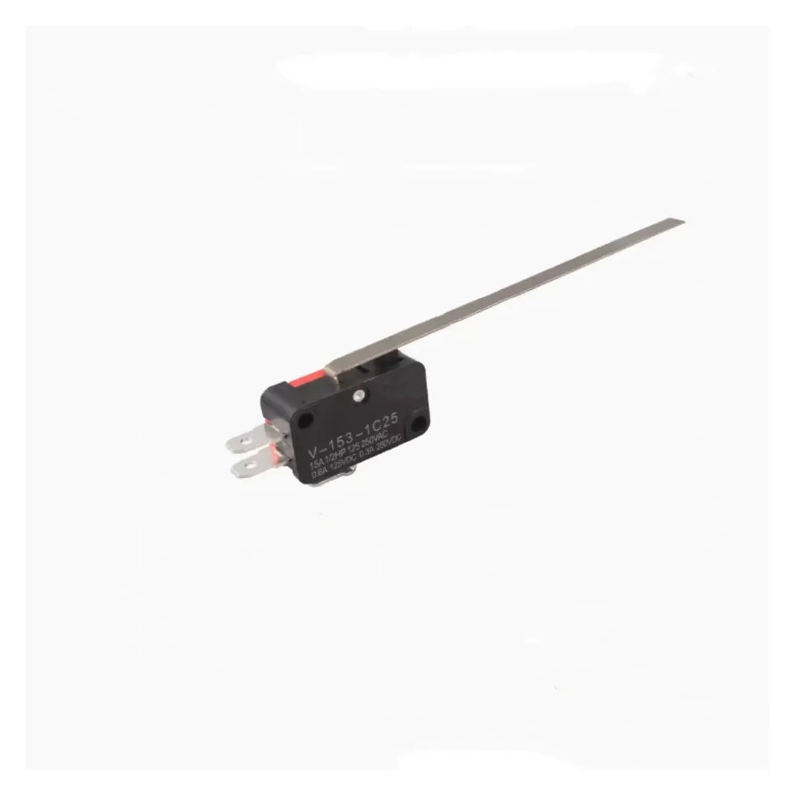 AUOQKQUT 10Pcs Limit Switch V-153-1C25 Long Straight Hinge Lever SPDT MicroSwitch 15A