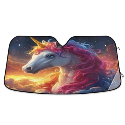Car Windshield Sun Shade, Dreamy Unicorn K Windshield Sunshades Sun Visor Protector Foldable Blocks UV Rays