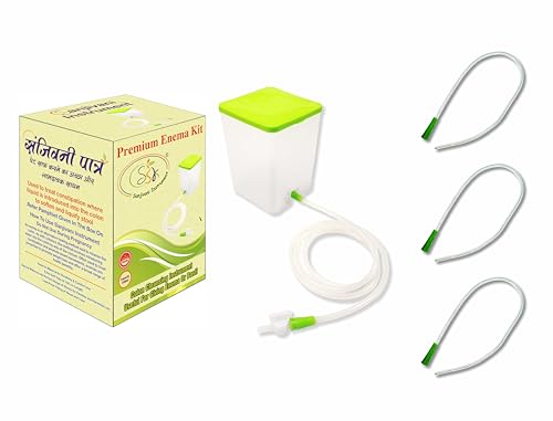 Image of SSK PVC Enema Kit 1500 ML for Home Use With Instruction | Reusable & Washable Adult Enema Set (1 Kit & 2 Individual Tubes)