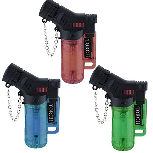 KIT COM 3 MINI MAÇARICO CULINÁRIO DE PLÁSTICO COLORIDO RECARREGAVEL