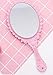 XPXKJ Hand Mirror Vintage Handheld Mirror with Handle Vanity Makeup Mirror Travel Mirrors (Oval, Nano Pink)