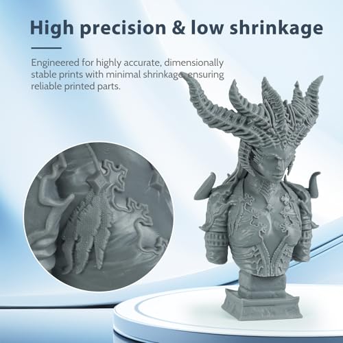 Image of 3D Printer Resin, 16K Upgraded Standard Photopolymer Resin, 405nm Fast UV-Curing Low Odor High Precision 3D Printing Resin for LCD /DLP /MSLA 3D Printer, 16K Grey 1000g
