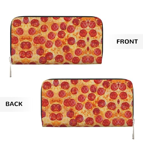 3D Pizza Pepperoni Print Women Wallet Trendy Travel-Friendly 7.9X3.9in Casual Clutch Purse Gift for Ladies3