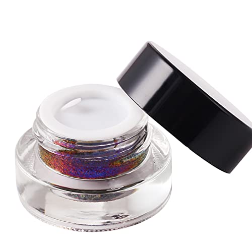 Meicoly Cream Chameleon Eyeshadow Gel,Color Change Intense Color Shifting Creamy Thick Apply Eye Shadows,Multi Chrome Flakes,Glitter,Sparkle Metallic,Shimmer,No Creasing,Rain Forest #TOP2