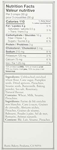 Rustic Bakery, Apricot, Pistachio & Brandy Crisps, 5 Ounce