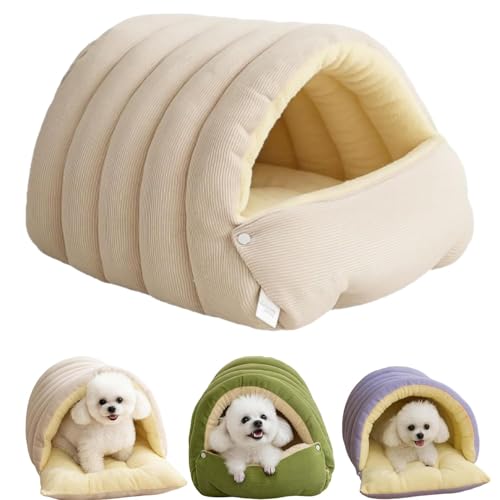 CutyPet Winter Cave Warm and Cozy Plush Pet Cave, Soft, Fluffy, Warm and Comfortable Monster Cat Bed with Removable Cushion