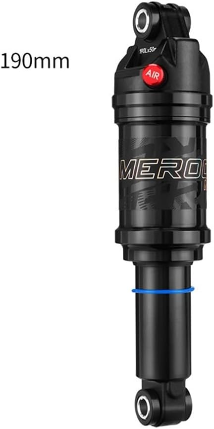 Bike Air Rear Shock 125/150/165/190mm with Adjustable Air Pressure and 24mm Liner Compatible for Mountain Bike Rear Suspension, Aluminum Alloy Frame(190MMx50MM)