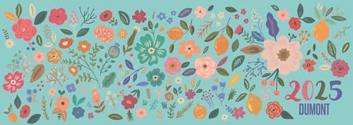 Dumont Flower Meadow 2025 Table Landscape Calendar, 29.7 x 10.5 cm, Diary in Pretty Floral Design, with Plenty of Space for Entries and School Holidays, International Calendar