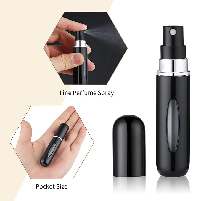 Image showing the fine mist spray from the atomizer and its compact pocket size.