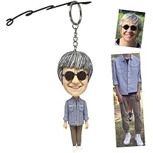 Bobblehead Figurine Personalized Handmade Keychain Customized Christmas Gift DIY Sculpted Key Ring Based on Your Photos