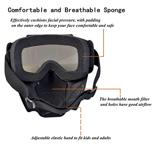 Airsoft Mask Balaclava Full Face And Detachable Anti Fog Airsoft Goggles Military Outdoor Sport Cs Tactical Paintball Mask Face Eye Protection Headgear Mask (Silver) #TOP3