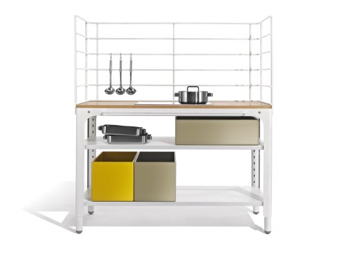 Preisvergleich Produktbild Concept Kitchen Arbeitsplatte Stahlblech oxyd 3, 1330 mm pulverbeschichtet, Strukturoberfläche, Eckenradius r = 25, H × T 25 × 640 mm
